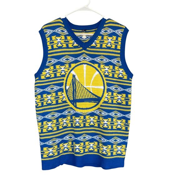 Golden State Warriors Sweater Vest Mens Large NBA Basketball Ugly Xmas Gift - Picture 1 of 7